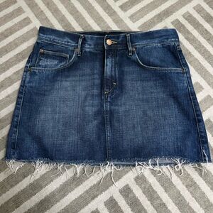 H&M Denim Frayed Hem Skirt Women’s Size 8 Like New